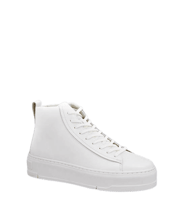 Vagabond Judy high top sneakers in white leather | ASOS