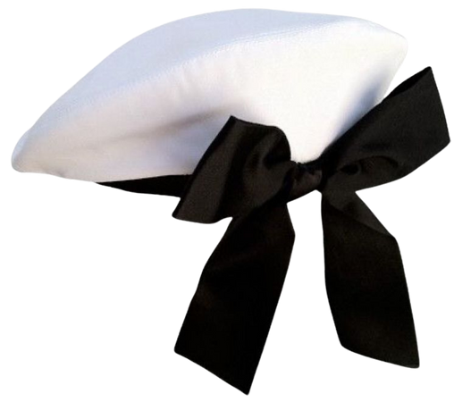 Chanel white and black beret