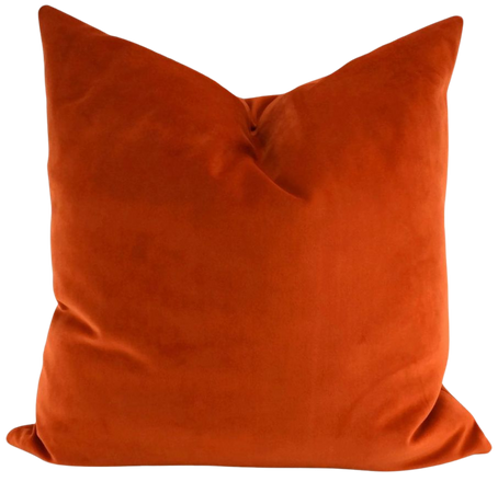 Orange Sueded Velvet Throw Pillow Cover Burnt Orange Velvet | Etsy