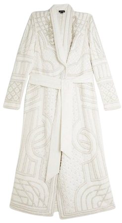 Crystal Embellished Woven Maxi Blazer Dress | Karen Millen