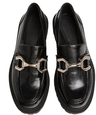 Black loafers with track soles - Women's See all | Stradivarius United States