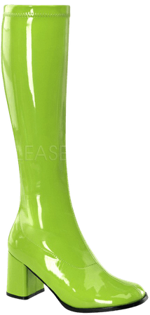 3" Heel GOGO-300 Lime Green Pat