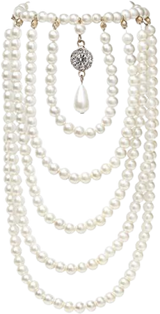 BABEYOND Vintage 1920s Pearl Shoulder Chain Roaring 20s Bridal Body Chain for Great Gatsby Themed Party Wedding Costume