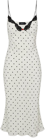 Jaime Petite Spot | White Polka Dot Silk Midi Dress | Réalisation