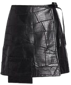 GANNI leather wrap skirt