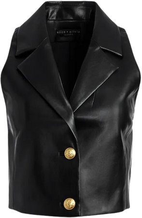 Meri Cropped Double Breasted Blazer Top In Black | Alice And Olivia