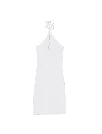 Mini dress with a cut-out neckline - Dresses - Woman | Bershka