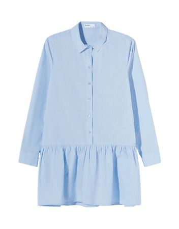 Baby-doll poplin shirt dress - Dresses - Woman | Bershka