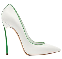 White Casadei Pumps with green elements
