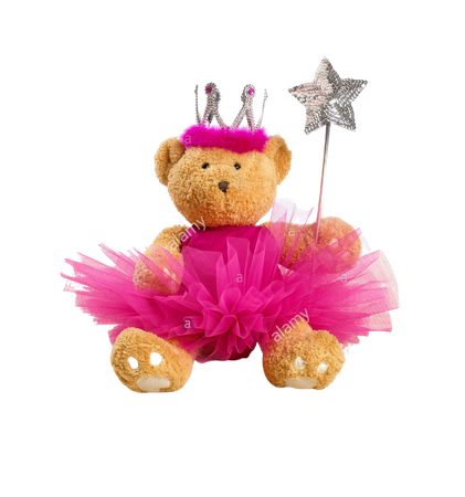 Teddy bear dressed as fairy in pink tutu holding wand Stock Photo - Alamy