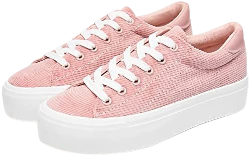 Amazon.com | THATXUAOV Womens Platform Sneakers White Tennis Shoes Casual Low Top Fashion Sneakers(Pink,US9 | Fashion Sneakers