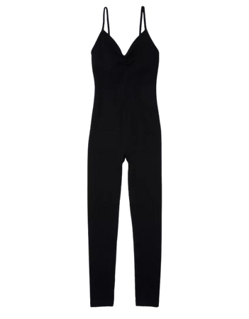 Black Lace Boning Detail Strappy Flared Jumpsuit