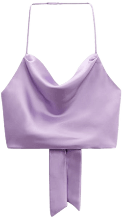SATIN EFFECT CROP TOP - Lilac | ZARA United States