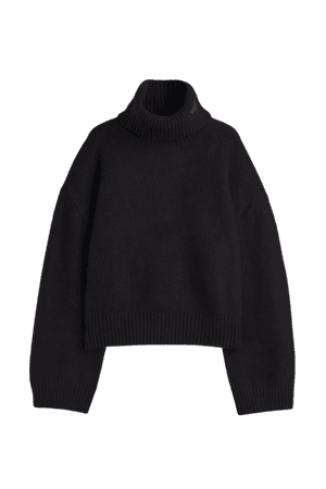 Oversized Turtleneck Sweater - Black - Ladies | H&M US