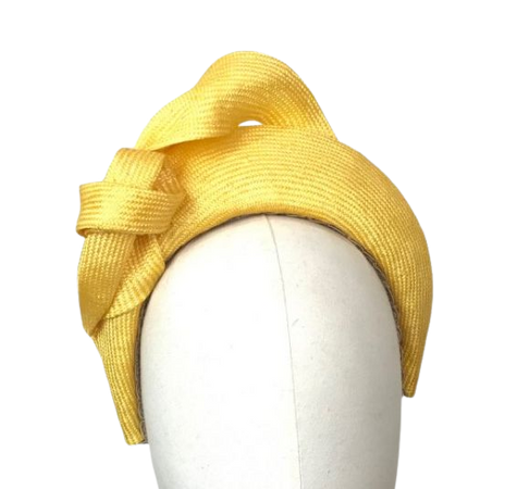 yellow fascinator hat