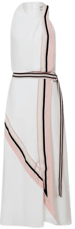Reiss Pink/White Iris Striped Halter Midi Dress | REISS USA