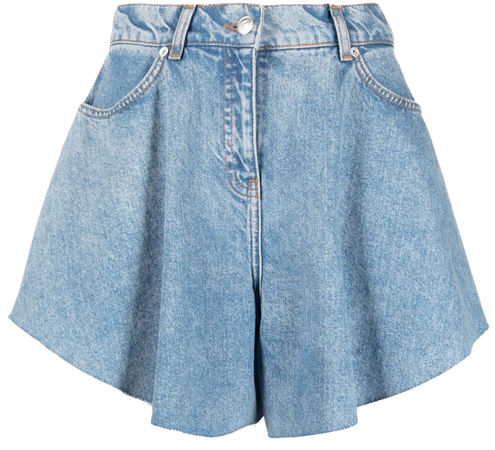 Moschino Flared washed-denim Shorts - Farfetch
