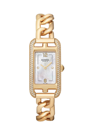 Gold Nantucket 17mm very small 18-karat rose gold, diamond and mother-of-pearl watch | Hermès Timepieces | NET-A-PORTER