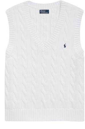 Cable-Knit Cotton V-Neck Sweater Vest | Ralph Lauren