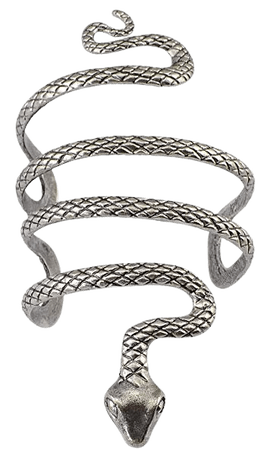 Idealway Vintage Punk Silver Snake Open Bangle Cuff Bracelet for Men Women: Jewelry
