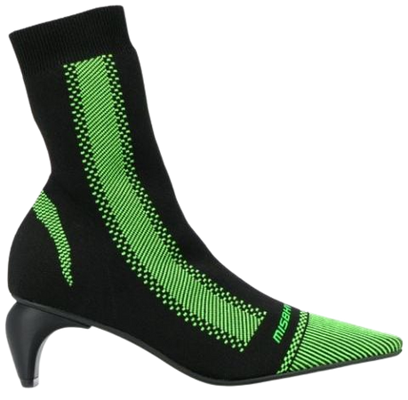 Black & green MISBHV curved-heel sock boots - Farfetch