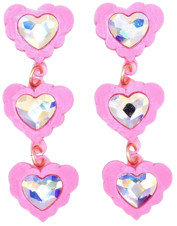 3d Printed Crystal Heart Fantasy Love Earrings, Pink For Sale at 1stDibs | crystal person fantasy, fluffy heart earrings, i love the '80s 3-d