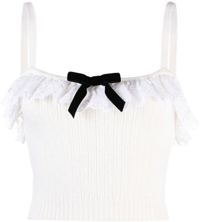 Alessandra Rich lace-trim Knitted Top - Farfetch