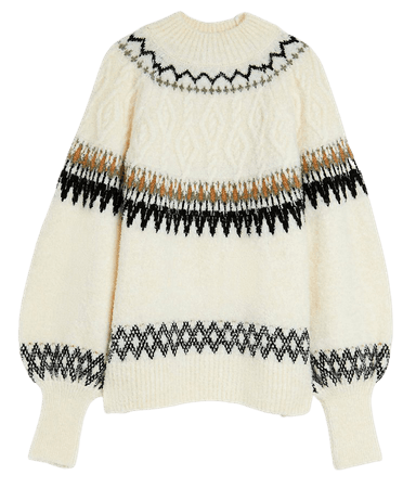 Cream fairisle knitted jumper | River Island