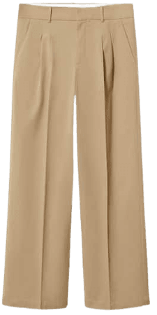 Pleat detail cotton trousers - Women | Mango USA