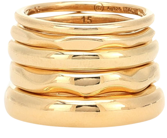 18Kt Gold-Plated Set Of Five Rings | Bottega Veneta - Mytheresa