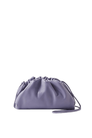 The Pouch Small Gathered Leather Clutch - Lavender