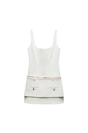 BELTED FITTED Mini DRESS - Oyster-white | ZARA United States