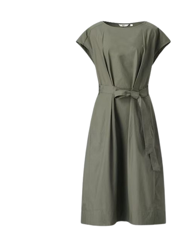 Cotton Belted Short-Sleeve Dress | UNIQLO US