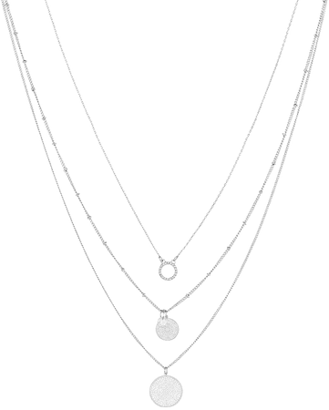 ONLY ONLFLARA 3 CHAIN NECKLACE 2 PACK - Necklace - silver-coloured - Zalando.co.uk