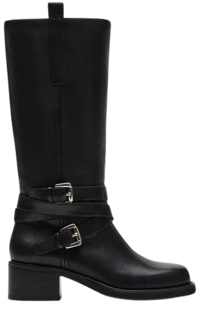 CALIN Black Leather Square Toe Knee High Boot | Women's Boots – Steve Madden