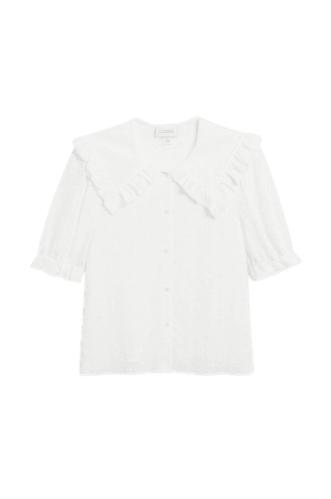 Seersucker blouse - White - Shirts & Blouses - Monki WW
