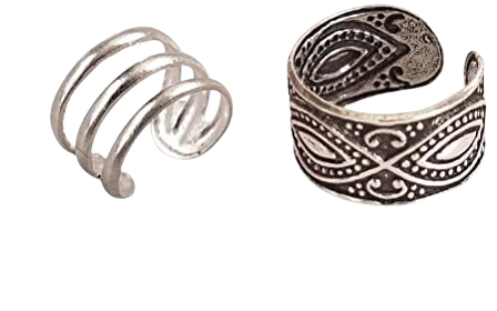 Amazon.com: Set of 2 Sterling Silver Small Ear Cuffs, Cartilage Earrings, Triple Band Ear Cuff, Wide Band Ear Cuff, Non Pierce Ear Cuff, Silver Ear Wrap, Handmade Ear Cuff : Handmade Products
