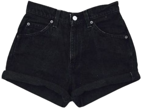 Black High Waist Jean Shorts