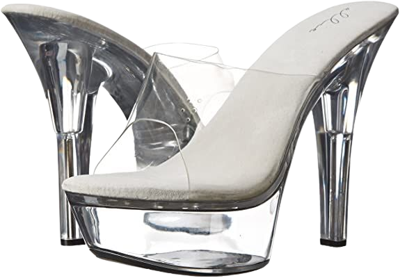 (Clear) Ellie Shoes Women's 601 Vanity Platform Sandal | Platforms & Wedges