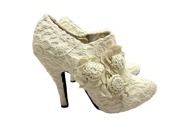 Size 7.5 IVORY EMBROIDERED SHOES Vintage Bridal Shoes Cosplay | Etsy
