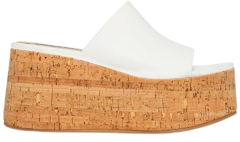 CALYSTA White Leather Platform Slide Sandal | Women's Sandals – Steve Madden