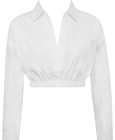 Mistress Rocks 'TEMPTATION' White Cropped Shirt