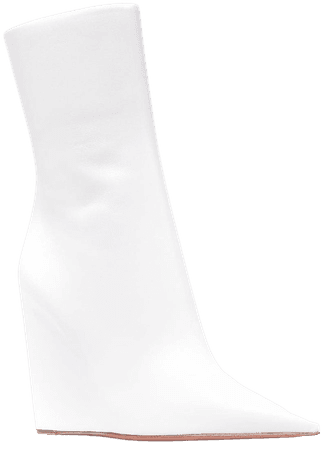 Shop white Amina Muaddi Pernille wedge boots with Express Delivery - Farfetch