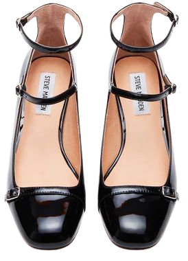 SABRINA Black Patent Mary Jane Block Heel | Women's Heels – Steve Madden