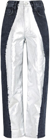 FRAME Pierced Coated Straight-Leg Jeans in multi | INTERMIX®