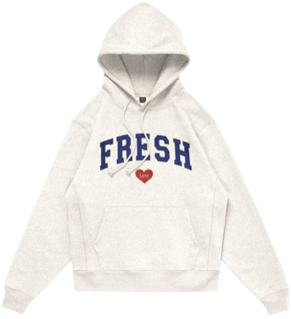 fresh love white hoodie