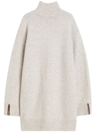 Mock-turtleneck Dress - Light beige melange - Ladies | H&M US