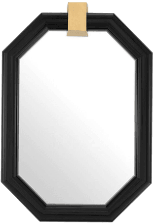 Eichholtz French Country Arno Black Mahogany Novelty Bevelled Wall Mirror