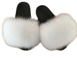 White Fur Slides