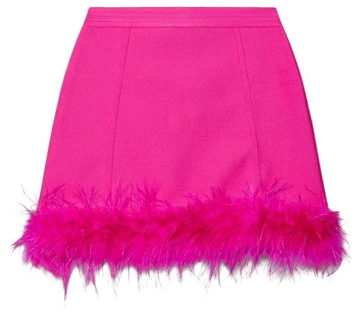 Bandage Feather Trim Mini Skirt Co-ord | Karen Millen